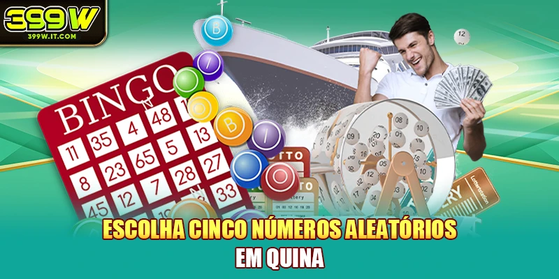 Escolha cinco números aleatórios em Quina